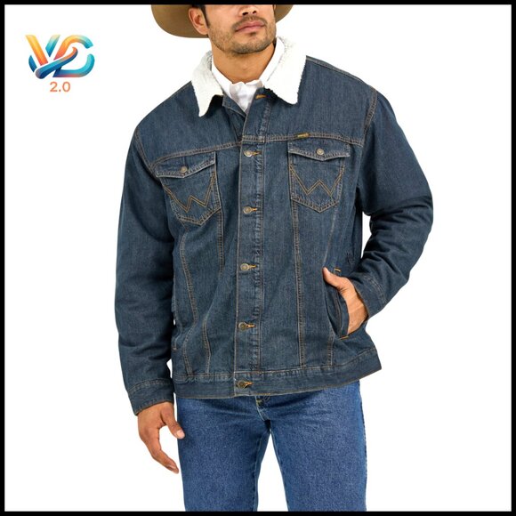 Men's Lined Denim Jacket Western Style Heavyweight Cotton